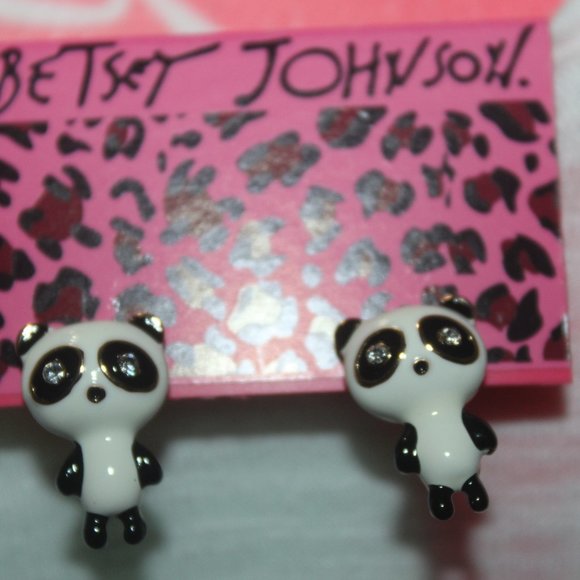 Nwt:  Panda Bear Earrings - Picture 1 of 2